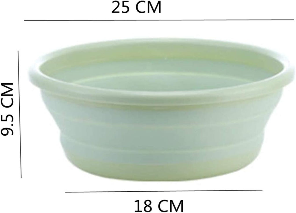 10" Multi-Purpose Collapsible Dish Tub Bowl Bpa-Free round Lightweight Collapsible Wash Basin (Green)
