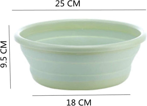 10" Multi-Purpose Collapsible Dish Tub Bowl Bpa-Free round Lightweight Collapsible Wash Basin (Green)